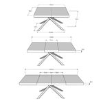 Tavolo allungabile 130x90/234 cm Karida Premium Noce gambe bianche