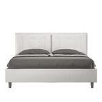 Letto matrimoniale con rete imbottito 160x190 similpelle bianco Annalisa