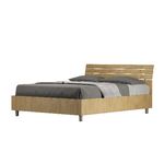 Letto matrimoniale francese con rete 140x200 testata inclinata con doghe quercia Ankel