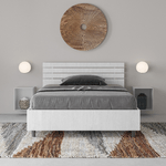 Letto una piazza e mezza contenitore 120x190 testata inclinata con doghe bianco frassino Ankel