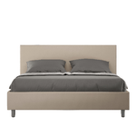 Letto matrimoniale con rete imbottito 160x210 similpelle tortora Adele