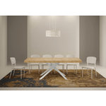 Tavolo allungabile 130x90/234 cm Karida Premium Quercia Natura gambe bianche