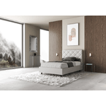 Letto una piazza e mezza contenitore imbottito 120x190 similpelle bianco Priya