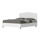 Letto matrimoniale con rete 160x190 bianco frassino testata similpelle bianco Antilia