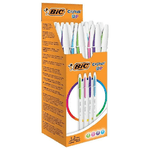 BIC Cristal Up Blu, Verde, Rosa, Viola Penna a sfera retrattile a clip Medio 20 pz