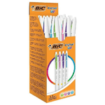 BIC-Cristal-Up-Blu-Verde-Rosa-Viola-Penna-a-sfera-retrattile-a-clip-Medio-20-pz