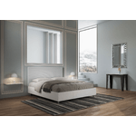 Letto matrimoniale con rete 160x190 bianco frassino testata similpelle bianco Level