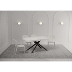 Tavolo allungabile 160x90/264 cm Karida Premium Bianco Frassino gambe antracite