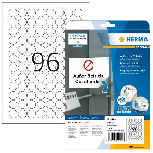 HERMA-4386-etichetta-per-stampante-Bianco-Etichetta-per-stampante-autoadesiva