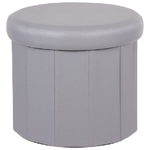 CASA COLLECTION Pouf Contenitore Rotondo in Pvc 38x38cm-H33,5cm Nero