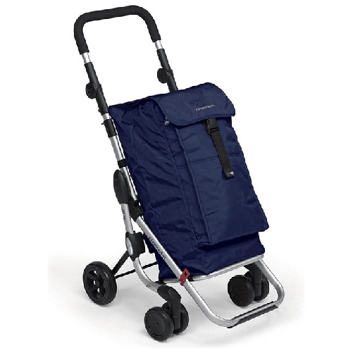 Foppapedretti-Go-Up-Alluminio-Nero-Blu-marino-Borsa-trolley