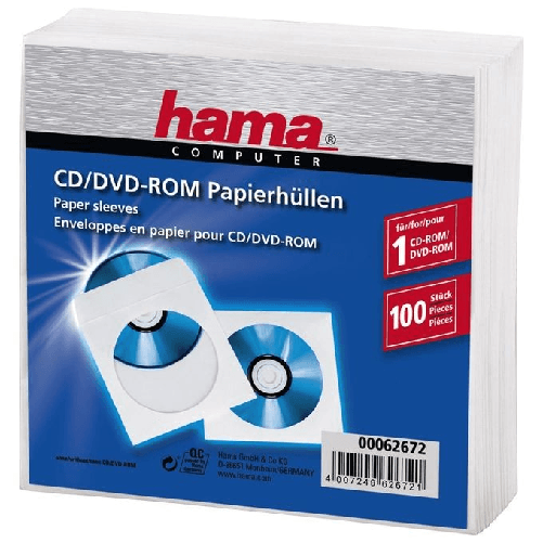 Hama-00062672-custodia-CD-DVD-Custodia-a-tasca-1-dischi-Bianco