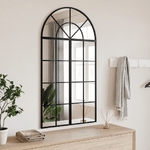 vidaXL Specchio da Parete Nero 60x110 cm Arco in Ferro