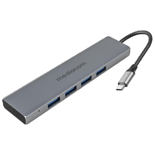 Mediacom-MD-C301-hub-di-interfaccia-USB-3.2-Gen-1--3.1-Gen-1--Type-A-Alluminio