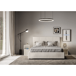 Letto matrimoniale con rete imbottito 160x210 similpelle bianco Mika