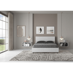 Letto matrimoniale francese senza rete 140x200 testata inclinata bianco frassino Demas