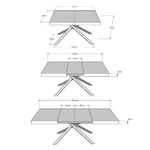 Tavolo allungabile 120X80/204 cm Karida Bianco Frassino gambe antracite