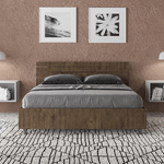 Letto matrimoniale francese senza rete 140x190 testata inclinata con doghe noce Ankel