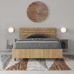 Letto una piazza e mezza contenitore 120x190 testata inclinata con doghe quercia Ankel