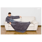 Lavatelli Kanguru Deluxe Loft coperta con maniche 140 x 210 cm Flanella Grigio