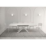 Tavolo allungabile 160x90/420cm Karida Bianco Frassino gambe bianche