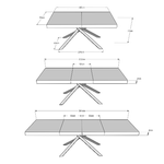 Tavolo allungabile 160x90/264 cm Karida Premium Cemento gambe antracite