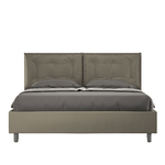 Letto matrimoniale contenitore imbottito 160x210 similpelle cappuccino Annalisa