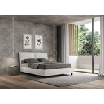 Letto matrimoniale con rete imbottito 160x210 similpelle bianco Sleeper