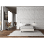 Letto una piazza e mezza contenitore imbottito 120x210 similpelle bianco Azelia