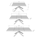 Tavolo allungabile 140x90/244 cm Karida Premium Noce gambe antracite