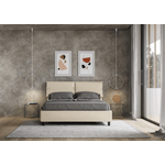 Letto matrimoniale con rete imbottito 160x210 similpelle tortora Sleeper