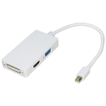 Link Accessori LKADAT17 cavo e adattatore video Mini DisplayPort DVI-I + VGA (D-Sub) + HDMI Bianco