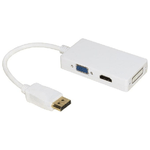 Link Accessori LKADAT21 cavo e adattatore video DisplayPort DVI-I + VGA (D-Sub) + HDMI Bianco