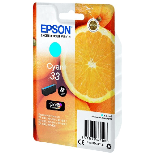 Epson-Oranges-Cartuccia-Ciano-T33-Claria-Premium