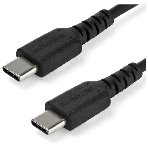 StarTech.com-Cavo-di-Ricarica-USB-C-da-2m---Resistente-Cavetto-USB-C-di-Ricarica-Veloce-e-Sync---USB-2.0-USB-Type-C---Rivestito-in-TPE-e-Fibra-Aramidica-M-M-60W-Nero-Samsung-Ipad-Pro--RUSB2AC2MB-