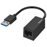 Hama Adattatore USB 3.0 M / 8p8c F (RJ 45), Fast Ethernet LAN 10/100/1000, Gigabit, nero