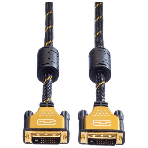 ROLINE-11.04.5513-cavo-DVI-3-m-DVI-D-Nero-Oro