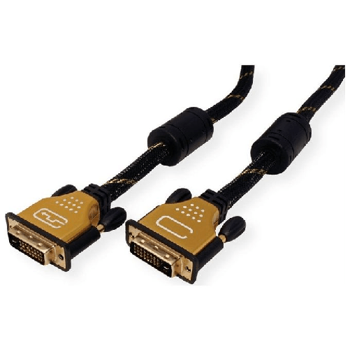 ROLINE-11.04.5513-cavo-DVI-3-m-DVI-D-Nero-Oro