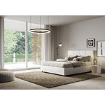 Letto matrimoniale con rete imbottito 160x200 similpelle bianco Mika