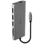 Lindy 43278 replicatore di porte e docking station per laptop USB 3.2 Gen 1 (3.1 Gen 1) Type-C Grigio