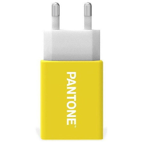 Pantone-PT-AC1USBY-Caricabatterie-per-dispositivi-mobili-Universale-Giallo-AC-Interno