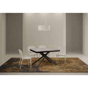 Tavolo allungabile 120x90/224 cm Karida  Evolution Cemento telaio Antracite