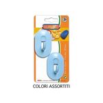 Eliplast Confezione 2 Ganci Americani Adesivi Colori Assortiti