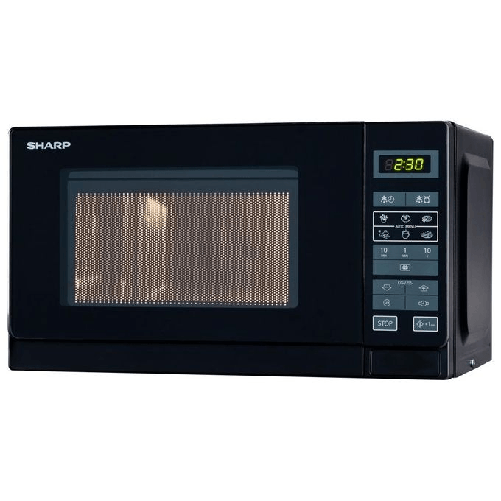 Sharp-Home-Appliances-R-242-BKW-forno-a-microonde-Superficie-piana-Solo-microonde-20-L-800-W-Nero