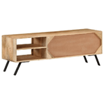 vidaXL Mobile Porta TV 110x30x40 cm in Legno Massello di Mango