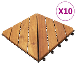 vidaXL Piastrelle Esterni 10 pz 30x30 cm in Legno Massello di Acacia