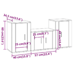 Set Mobili Porta TV 3 pz Bianco in Legno ingegnerizzato