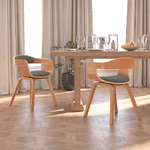 vidaXL Sedie da Pranzo 2 pz Grigio Chiaro in Legno Curvato e Tessuto