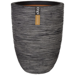 Capi Vaso Nature Rib Elegante Basso 36x47 cm Antracite KOFZ782