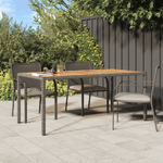 vidaXL Tavolo Giardino 190x90x75 cm Polyrattan Legno di Acacia Grigio